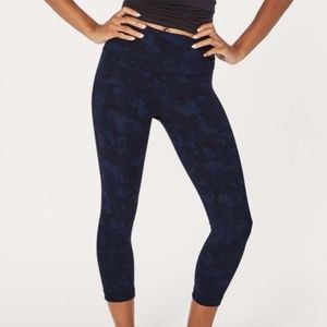 Lululemon Wunder Under Crop Full-On Luxtreme 21" Camouflaged Midnight